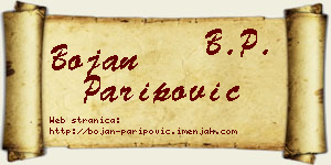 Bojan Paripović vizit kartica